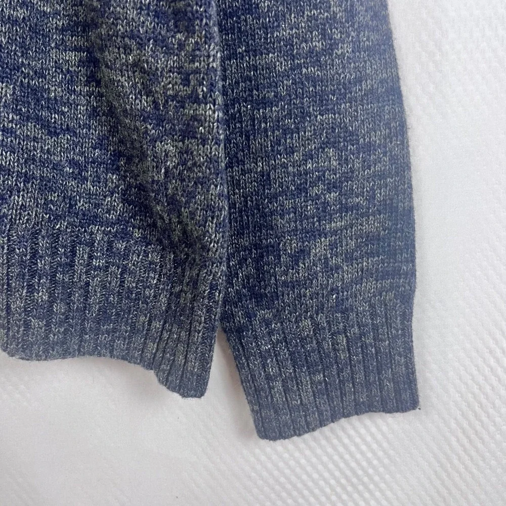 NWT: Banana Republic Men Size L 1/4 Zip Sweater Blue Green‎ Wool Cotton (N611)